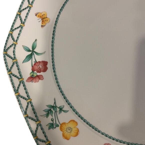 Villeroy & Boch Octagon Casa Verde Floral Design Chop Cake Plate Cottagecore - Picture 2 of 5